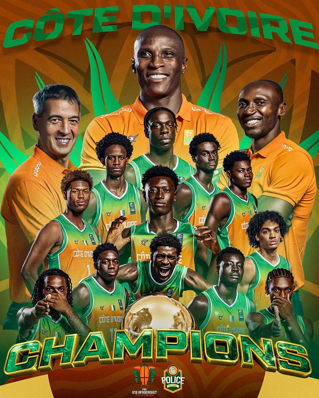 Team poster Champions de la sélection masculine ivoirienne